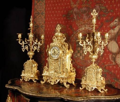 fig 2. ***** SOLD ***** Japy Freres Antique French Clock Set 